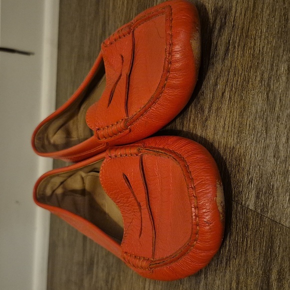 Ralph Lauren RLL Bold Red/Orange Camila Driving Loafers Sz 8.5 - Picture 2 of 7
